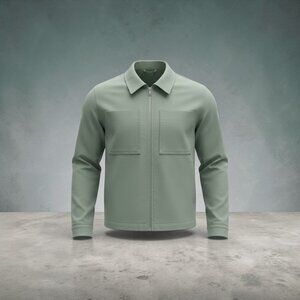 Stylus Mens Lightweight  Mechanic/Trucker Jacket in Agave Green - Size XL